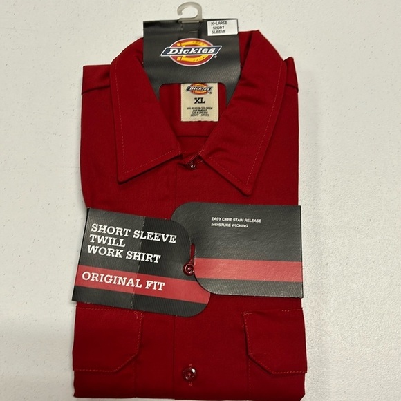 Dickies Other - Dickies Short Sleeve Twill Work Shirt Red XL
